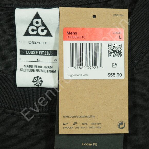 Nike ACG Iguana Vest T Shirt Mens L Black Graphic Tee HJ0889-010 New - Picture 5 of 6